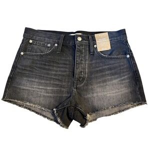 Madewell Womens Jean Shorts Faded Black Size 27 Cut Off Button Fly Festival NWT